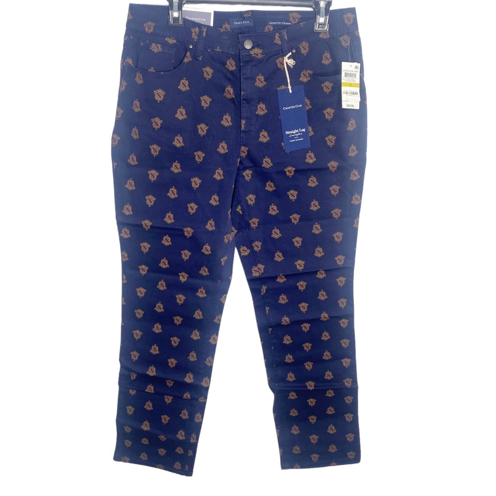 Charter Club navy pants size 14 NWT straight leg